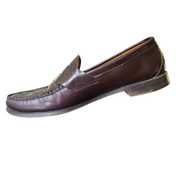 Vintage Sebago Burgundy Pinch Moc Toe Penny Loafer Shoes Mens Size 10.5 D USA